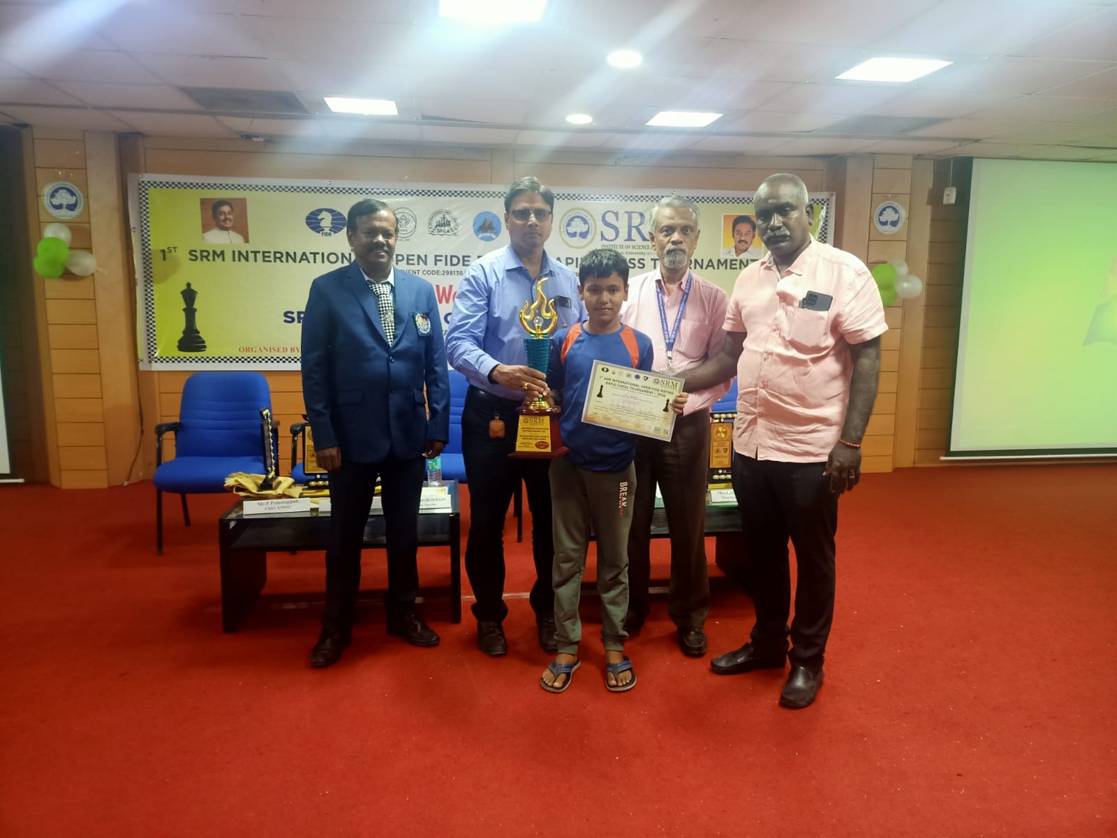 Jackson  V  X of VII A has won the second prize in International Open Fide Rapid Chess tournament , under 12, organised by Tamilnadu chess tournament - 2022.